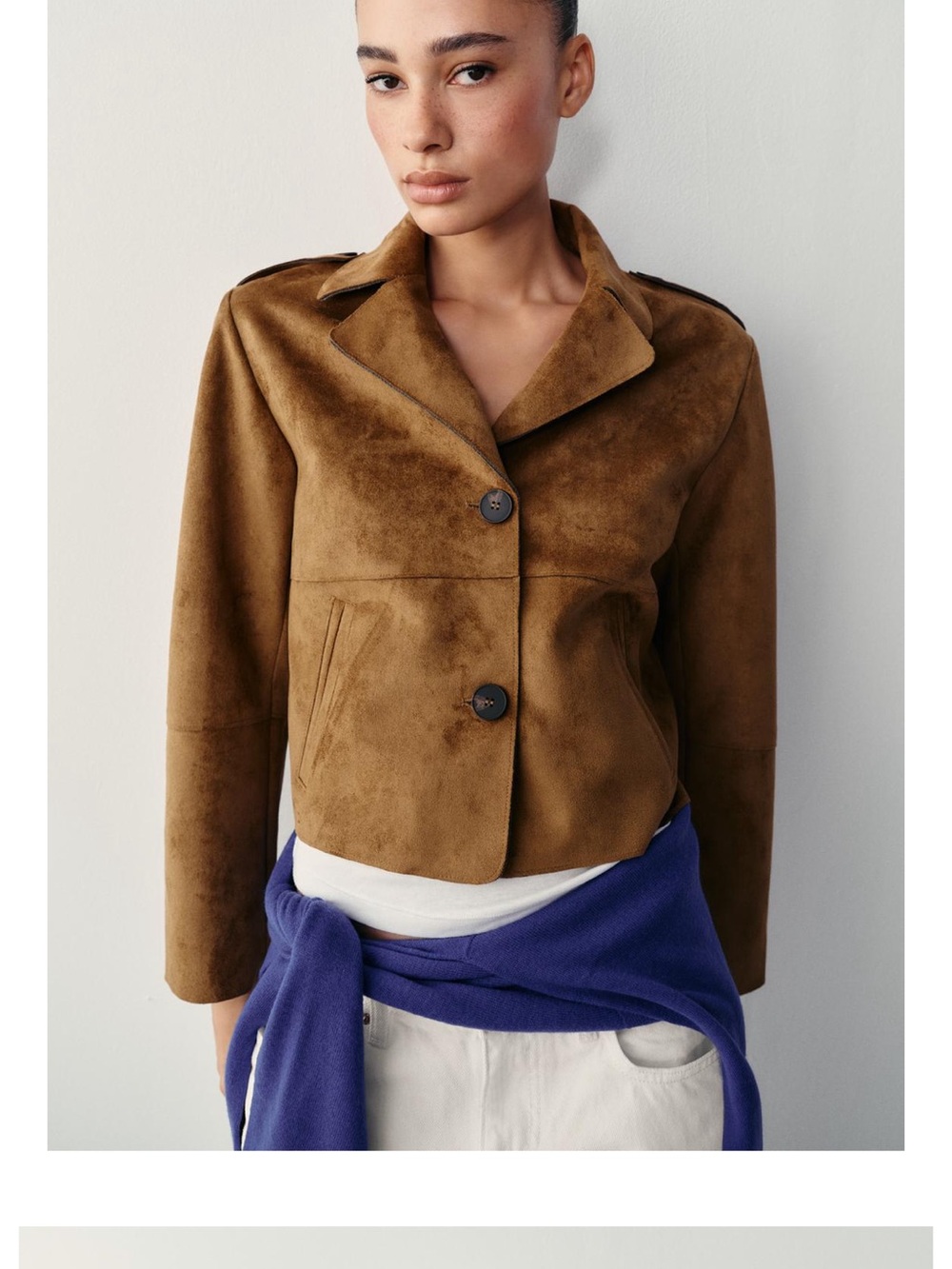 Zara Suede Cropped Jacket - NWOT